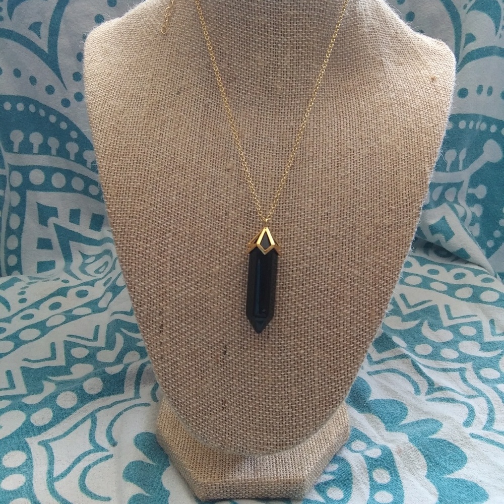 Genuine Black Agate Necklace